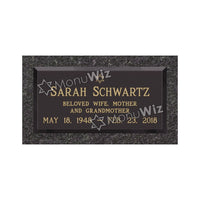 Single Bronze Plaque 24L x 12W - Base 28L x 16W - Design# S2013