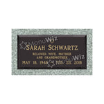 Single Bronze Plaque 24L x 12W - Base 28L x 16W - Design# S2013