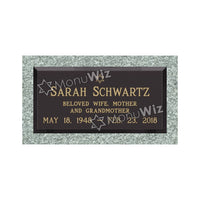 Single Bronze Plaque 24L x 12W - Base 28L x 16W - Design# S2013