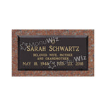 Single Bronze Plaque 24L x 12W - Base 28L x 16W - Design# S2013