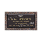 Single Bronze Plaque 24L x 12W - Base 28L x 16W - Design# S2013
