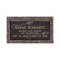 Single Bronze Plaque 24L x 12W - Base 28L x 16W - Design# S2013