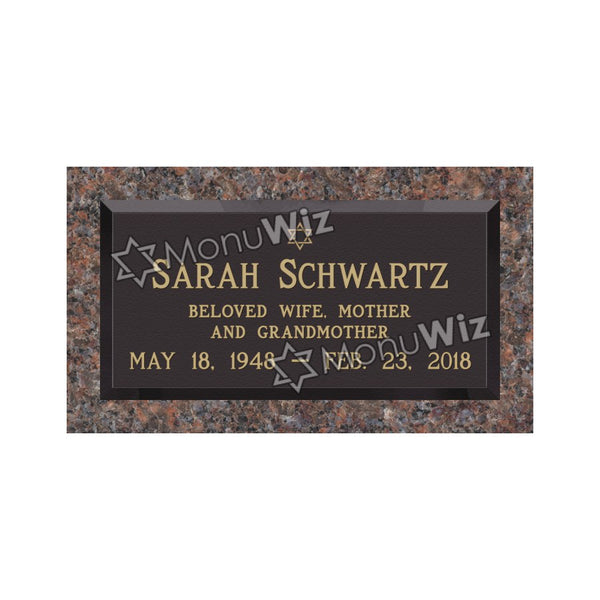 Single Bronze Plaque 24L x 12W - Base 28L x 16W - Design# S2013