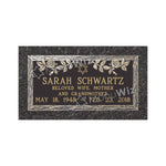 Single Bronze Plaque 24L x 12W - Base 28L x 16W - Design# S2014