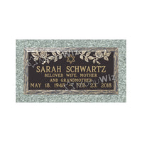 Single Bronze Plaque 24L x 12W - Base 28L x 16W - Design# S2014