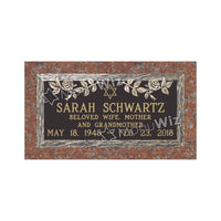 Single Bronze Plaque 24L x 12W - Base 28L x 16W - Design# S2014