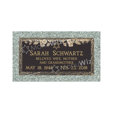 Single Bronze Plaque 24L x 12W - Base 28L x 16W - Design# S2015