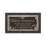 Single Bronze Plaque 24L x 12W - Base 28L x 16W - Design# S2016
