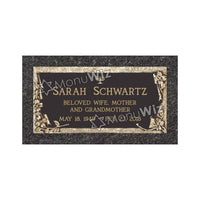 Single Bronze Plaque 24L x 12W - Base 28L x 16W - Design# S2016