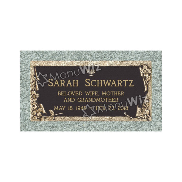 Single Bronze Plaque 24L x 12W - Base 28L x 16W - Design# S2016