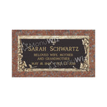 Single Bronze Plaque 24L x 12W - Base 28L x 16W - Design# S2016
