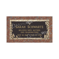 Single Bronze Plaque 24L x 12W - Base 28L x 16W - Design# S2016