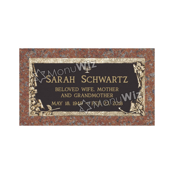 Single Bronze Plaque 24L x 12W - Base 28L x 16W - Design# S2016