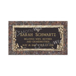 Single Bronze Plaque 24L x 12W - Base 28L x 16W - Design# S2016
