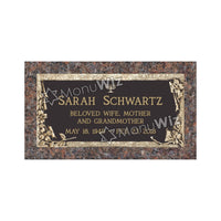 Single Bronze Plaque 24L x 12W - Base 28L x 16W - Design# S2016