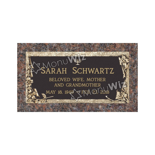 Single Bronze Plaque 24L x 12W - Base 28L x 16W - Design# S2016