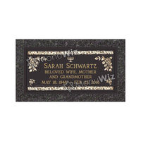 Single Bronze Plaque 24L x 12W - Base 28L x 16W - Design# S2017