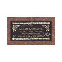 Single Bronze Plaque 24L x 12W - Base 28L x 16W - Design# S2017