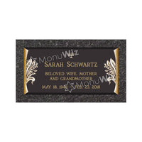 Single Bronze Plaque 24L x 12W - Base 28L x 16W - Design# S2018