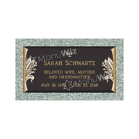 Single Bronze Plaque 24L x 12W - Base 28L x 16W - Design# S2018