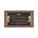 Single Bronze Plaque 24L x 12W - Base 28L x 16W - Design# S2018