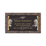 Single Bronze Plaque 24L x 12W - Base 28L x 16W - Design# S2018