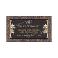 Single Bronze Plaque 24L x 12W - Base 28L x 16W - Design# S2018