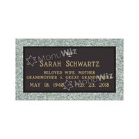 Single Bronze Plaque 24L x 12W - Base 28L x 16W - Design# S2019