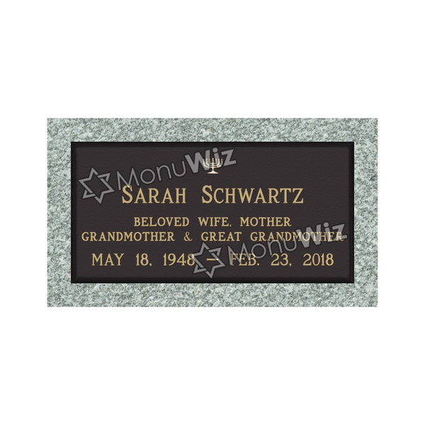 Single Bronze Plaque 24L x 12W - Base 28L x 16W - Design# S2019