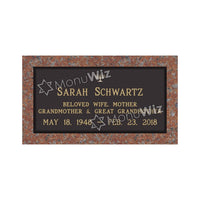 Single Bronze Plaque 24L x 12W - Base 28L x 16W - Design# S2019