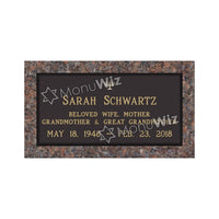 Single Bronze Plaque 24L x 12W - Base 28L x 16W - Design# S2019