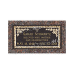 Single Bronze Plaque 24L x 12W - Base 28L x 16W - Design# S2021