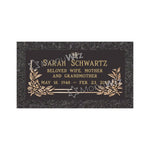 Single Bronze Plaque 24L x 12W - Base 28L x 16W - Design# S2022