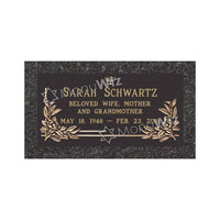Single Bronze Plaque 24L x 12W - Base 28L x 16W - Design# S2022