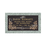 Single Bronze Plaque 24L x 12W - Base 28L x 16W - Design# S2022