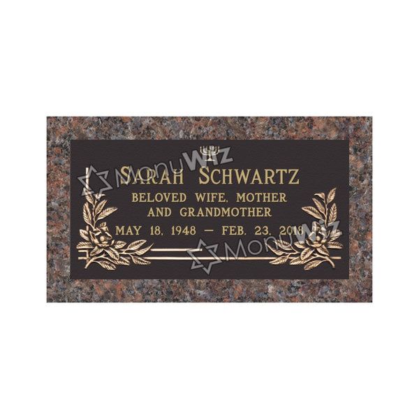 Single Bronze Plaque 24L x 12W - Base 28L x 16W - Design# S2022
