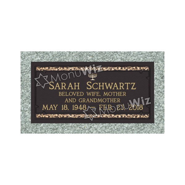 Single Bronze Plaque 24L x 12W - Base 28L x 16W - Design# S2023
