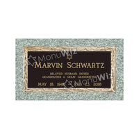 Single Bronze Plaque 24L x 12W - Base 28L x 16W - Design# S2027