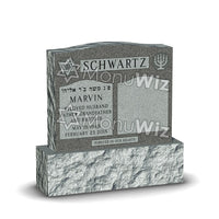 Double Jewish Headstone - Gray - Polished - Serpentine Top - 42W x 12D x 42H