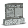Double Jewish Monument - Gray - Polished - Serpentine Top - 48W x 12D x 48H