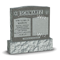 Double Headstone - Gray - Polished - Serpentine Top - 48W x 14D x 48H