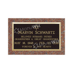 Single Bronze Plaque 24L x 14W - Base 28L x 18W - Design# S2001