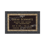 Single Bronze Plaque 24L x 14W - Base 28L x 18W - Design# S2002