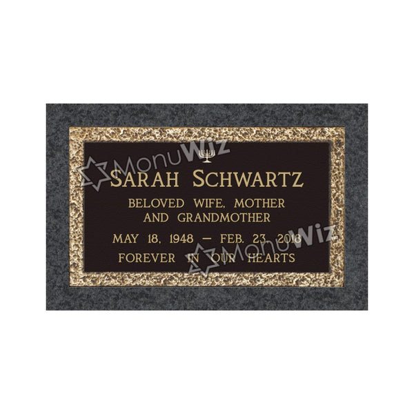 Single Bronze Plaque 24L x 14W - Base 28L x 18W - Design# S2002