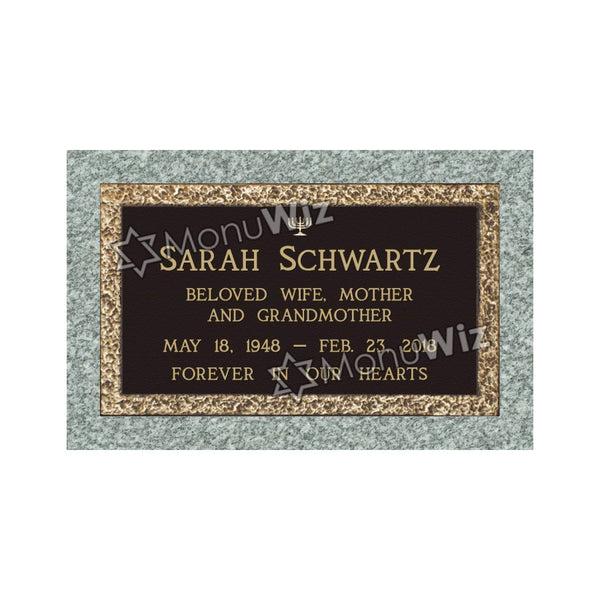Single Bronze Plaque 24L x 14W - Base 28L x 18W - Design# S2002