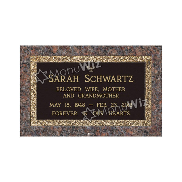 Single Bronze Plaque 24L x 14W - Base 28L x 18W - Design# S2002