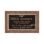 Single Bronze Plaque 24L x 14W - Base 28L x 18W - Design# S2002