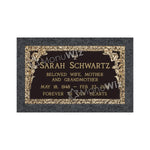 Single Bronze Plaque 24L x 14W - Base 28L x 18W - Design# S2003