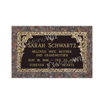 Single Bronze Plaque 24L x 14W - Base 28L x 18W - Design# S2003