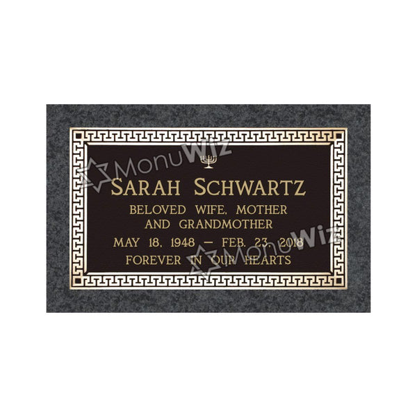 Single Bronze Plaque 24L x 14W - Base 28L x 18W - Design# S2005